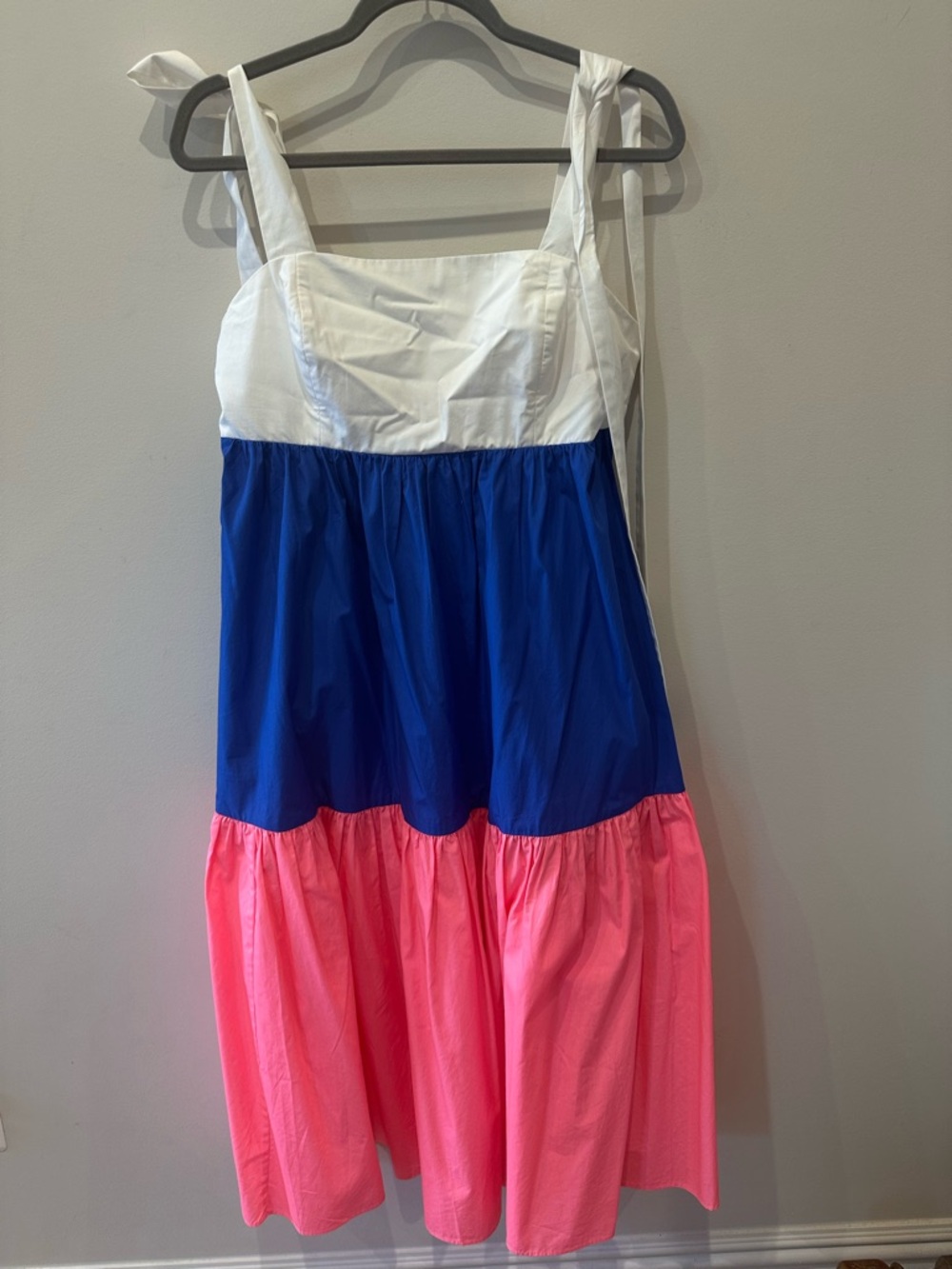 Lilly Pulitzer White, Royal Blue & Bright Pink Tiered Midi Dress